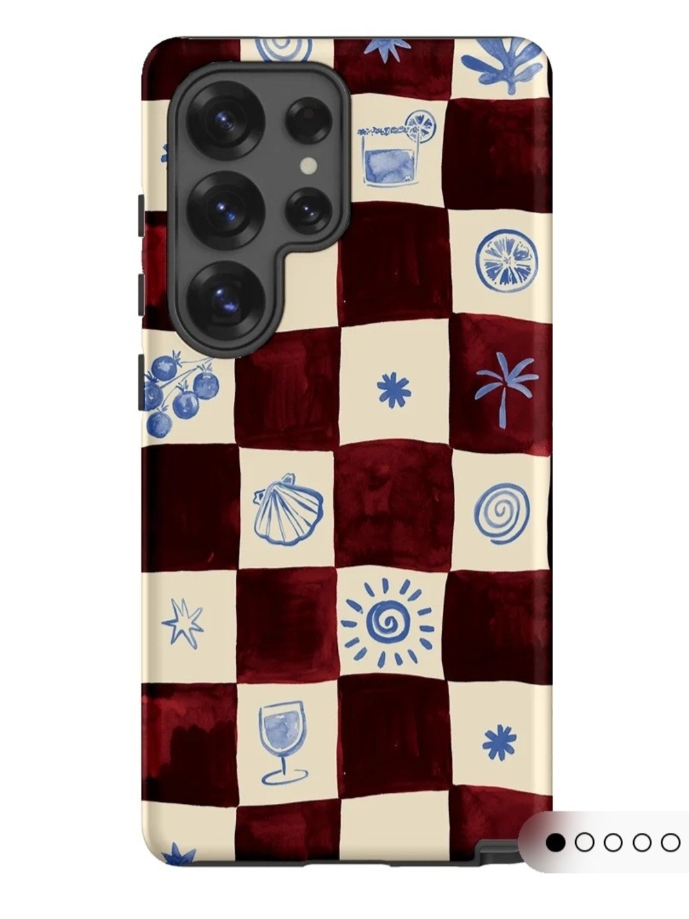 The Dairy Afternoon Mezze Maroon Checkered Phone Case Galaxy S25 Ultra Beachy